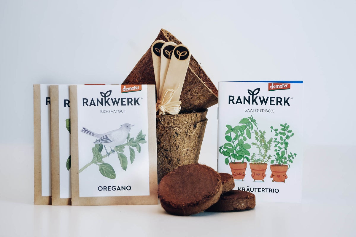 Bio Saatgut-Box „Kräutertrio“ mit Kräutersamen
