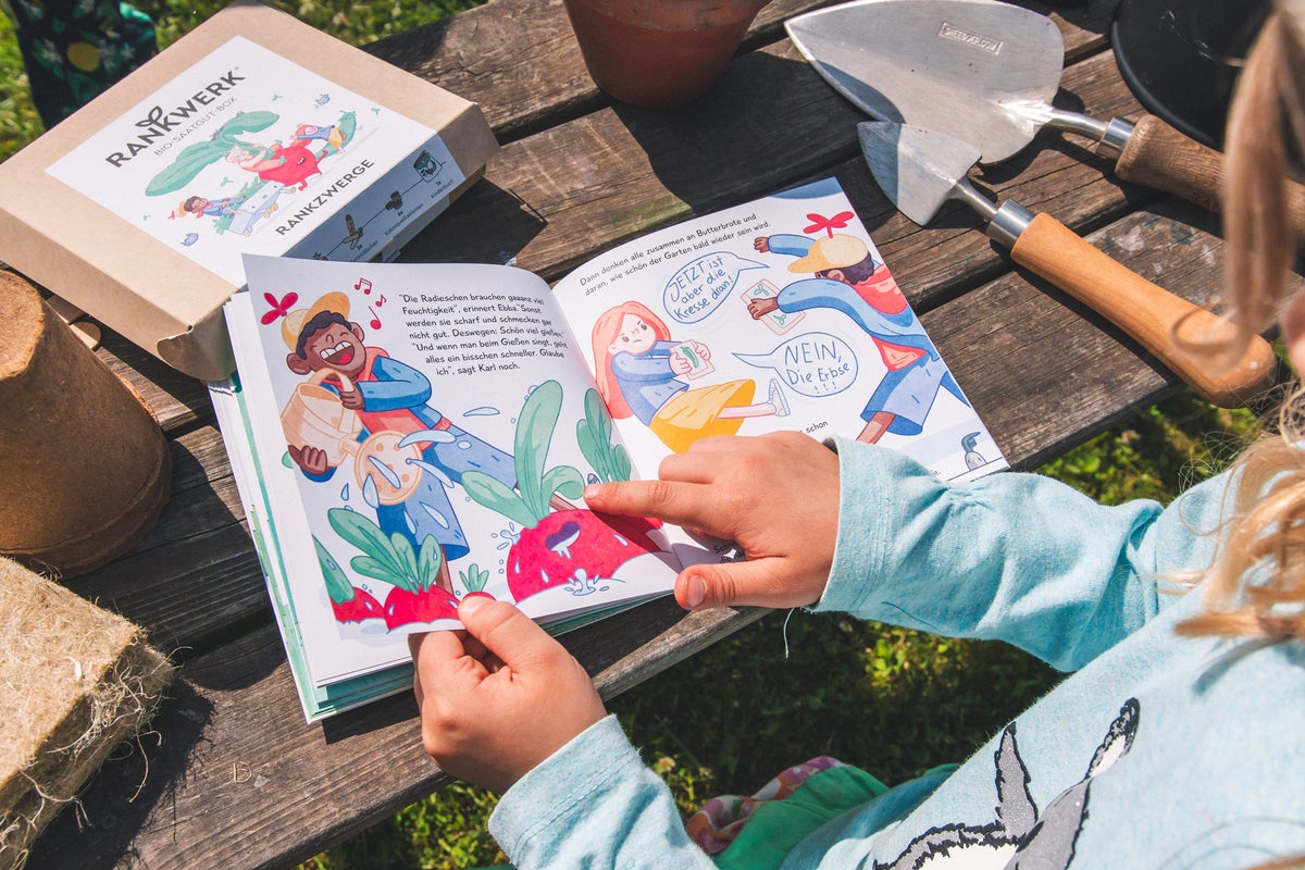 Bio Saatgut-Box „Rankzwerge“ für Kinder