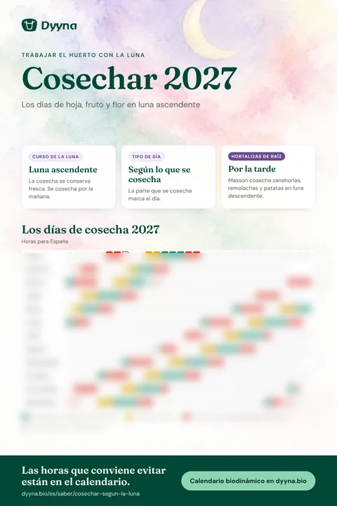 Infografía Cosechar 2027: los días adecuados mes a mes