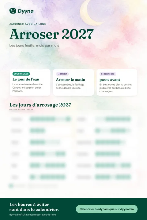 Infographie Arroser 2027 : les bons jours mois par mois