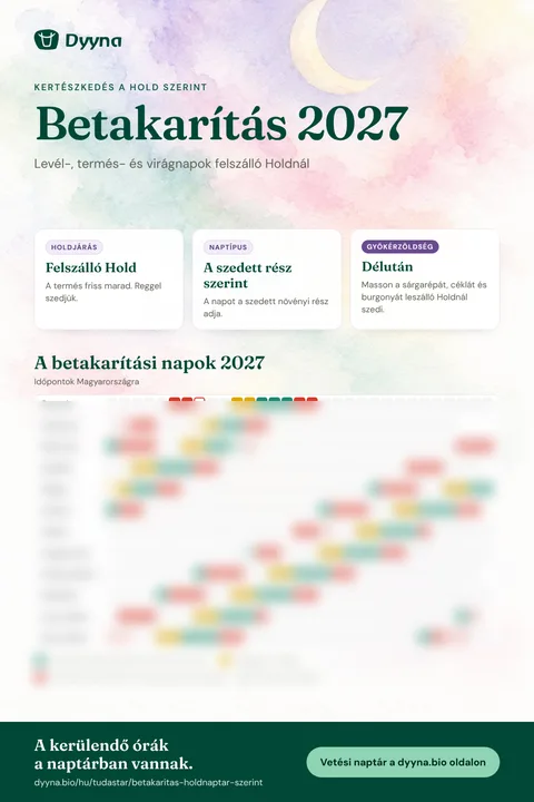 Infografika – Betakarítás 2027: a megfelelő napok hónapról hónapra