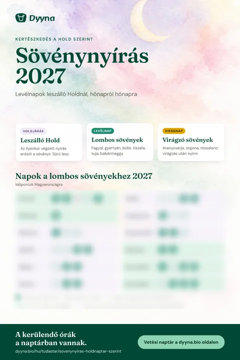 Infografika – Sövénynyírás 2027: a megfelelő napok hónapról hónapra