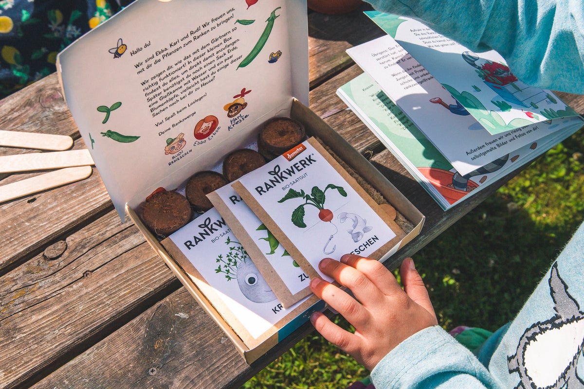 Bio Saatgut-Box „Rankzwerge“ für Kinder